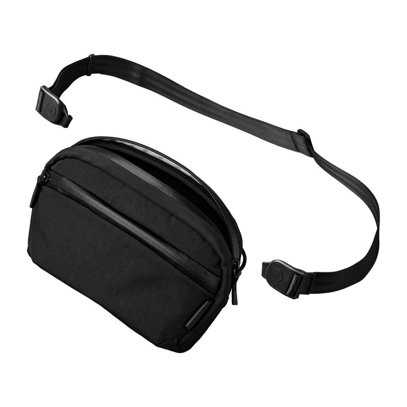 ALPAKA Flight Sling Bag 1L Small Mens Crossbody Bag with Adjustable Detachable Shoulder Strap Tech Organizer Travel case Waterproof Phone holder Compact Bag Black Axoflux 210D - Image 2