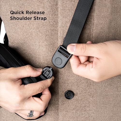 ALPAKA Flight Sling Bag 1L Small Mens Crossbody Bag with Adjustable Detachable Shoulder Strap Tech Organizer Travel case Waterproof Phone holder Compact Bag Black Axoflux 210D - Image 3