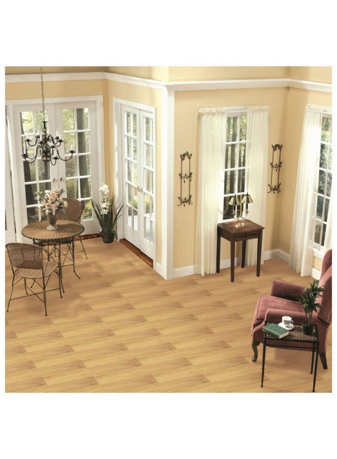 Tivoli II Self Adhesive Vinyl Floor Planks, 10 Pack - 6" x 36", Rustic Oak - Peel & Stick, DIY Flooring - Natural Wood Grain Feel for Kitchen, Dining Room & Bedrooms by Achim Home Decor