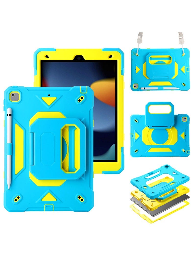 for iPad Air 11 2024/2025 Case (Shockproof Case) with 360 Rotating Grip Magic Stand, Pencil Holder/Keychain/Carrying , Case for iPad Girls
