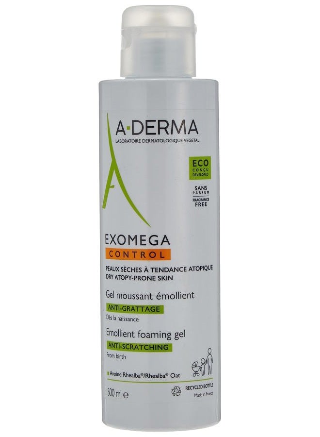 A-derma Exomega Control Emollient Foaming Gel 500ml - Image 1