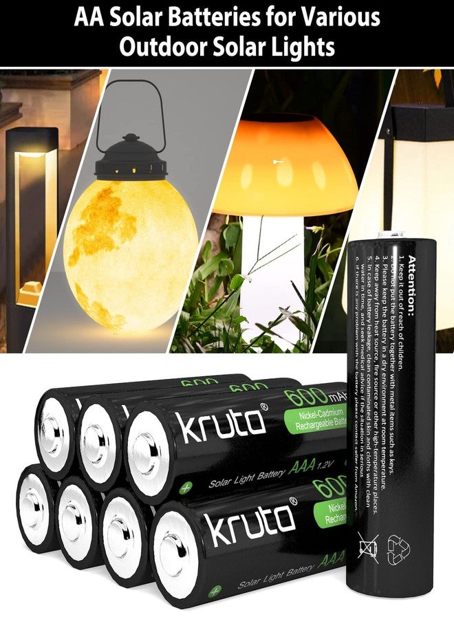 Kruta 20-Pack Rechargeable AAA Batteries, 1.2v 600mAh NiMH Precharged Triple A Solar Batteries for Outdoor Solar Lights and Household Devices, Low-self Discharge, Anti-Leak (Pack 20) - Image 5