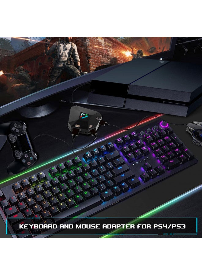 Wired Keyboard and Mouse Adapter for Nintendo Switch/PS4/PS3/Xbox One/Xbox 360 Host Series & for Nintendo Switch Console, Mouse and Keyboard Converter Support Custom Mapping & Reset Button Function