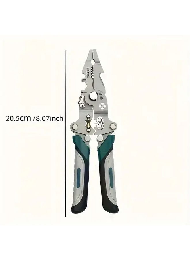 Heavy Duty Multifunctional Foldable Wire Stripper Crimper Cable Cutter 1pc Compact Tool - Image 4