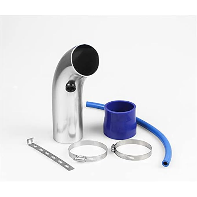 LPFIDI 3 Inch Universal Aluminum Cold Air Intake System Filter Car Truck Turbo Piping Silver - Image 2