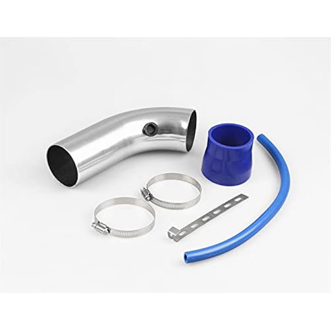 LPFIDI 3 Inch Universal Aluminum Cold Air Intake System Filter Car Truck Turbo Piping Silver - Image 1
