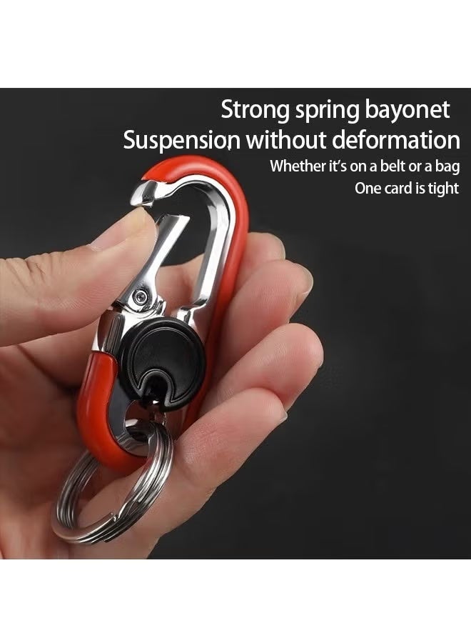 2 Pcs Car Key Chain, Double Layer Anti-Loss Chain Car Keychain Key, Metal Waistband Car Keychain Organizer - Image 3