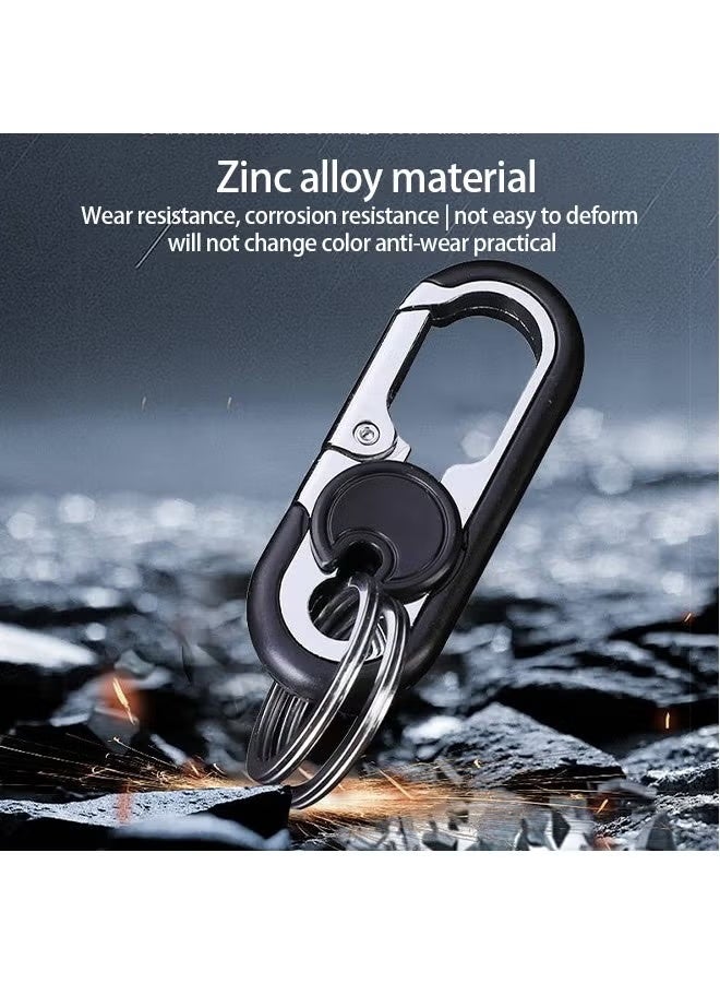 2 Pcs Car Key Chain, Double Layer Anti-Loss Chain Car Keychain Key, Metal Waistband Car Keychain Organizer - Image 5