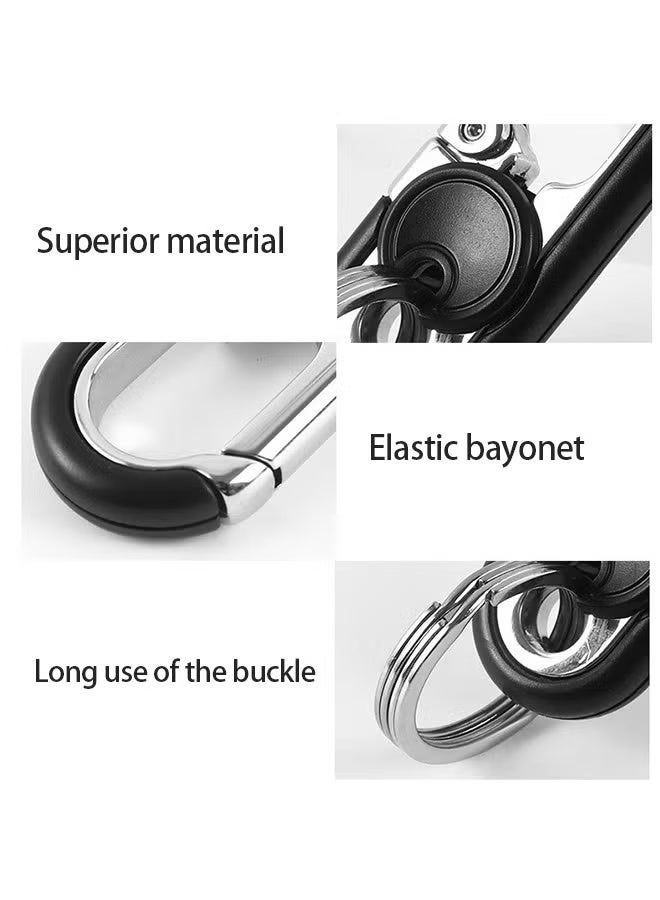 2 Pcs Car Key Chain, Double Layer Anti-Loss Chain Car Keychain Key, Metal Waistband Car Keychain Organizer - Image 2
