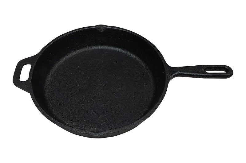 COOKBEAT مقلاة كوكبيات كلاسيكية مسبقة التتبيل من الحديد الزهر متوافقة مع الحث بقطر 10 بوصات 26 سم باللون الأسود - Image 1