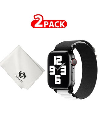 2 Packs Of Apple Watch Band and Microfiber Cloth Alpine Loop Band 38mm 40mm 41mm Women Men Adjustable with Metal G-Hook Strap for iWatch Series 7/SE/6/5/4/3/2/1 Black White - pzsku/ZFC1E895AC19068590363Z/45/_/1692170849/98e347d2-5162-4ca4-a1f8-cd3ffa7da2c6