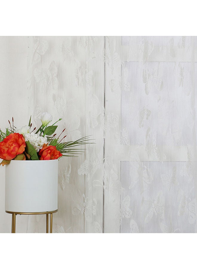 NIBEMINENT Butterfly Pattern Curtain White 100 x 200centimeter - Image 3