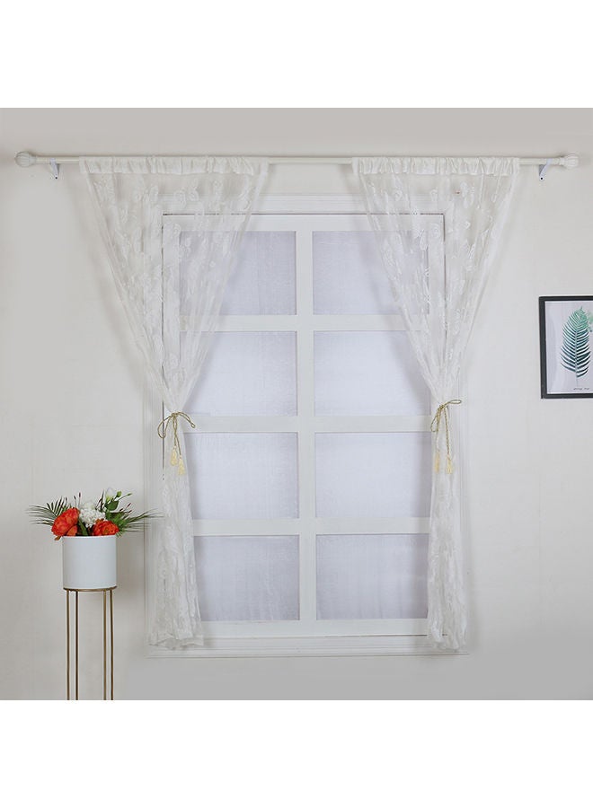 NIBEMINENT Butterfly Pattern Curtain White 100 x 200centimeter - Image 2