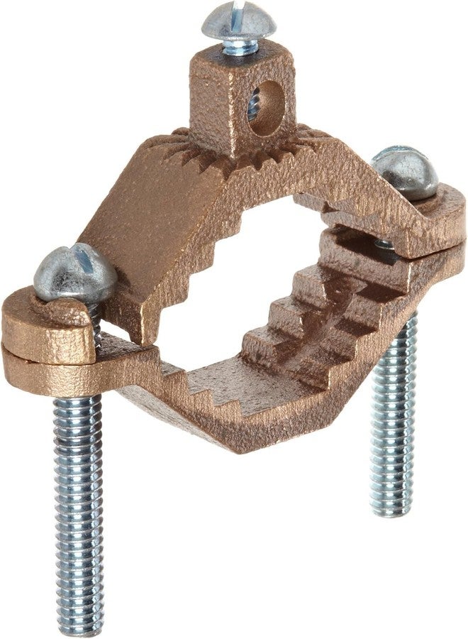 Morris Products 91662 Ground Pipe Clamp, With Adaptor Serrations, 2-10 Wire Range, 1-1/4" - 2" Water Pipe Range - Image 1