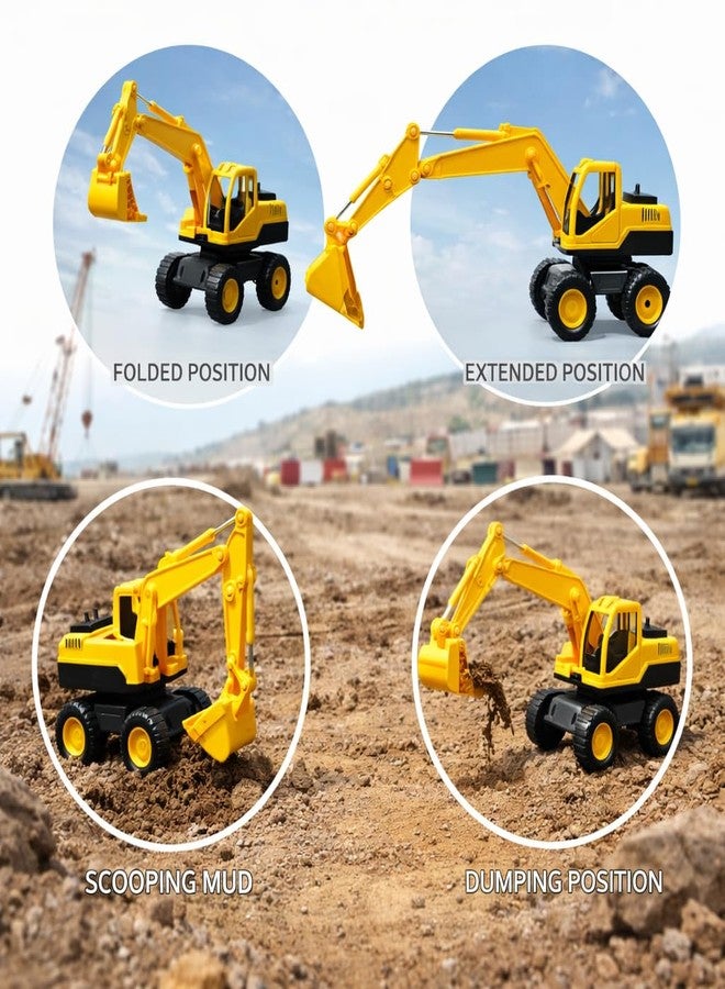 LIZTORA Big Size Construction Vehicle Toy Set for Kids (Any 2) | Pull Back Dumper Truck, Excavator JCB, Cement Roller, Crane Engineering Vehicles | Heavy Duty Toy Trucks for Boys & Girls Age 2–9 Years - Image 3
