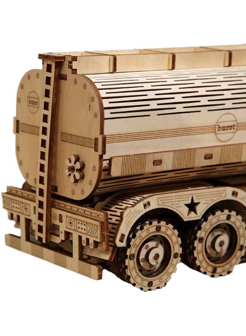 Children's Educational Assembly Toys Wooden 3D Puzzle(Oil Tank Truck 3D Puzzle Simulation 3D Model) - Image 4