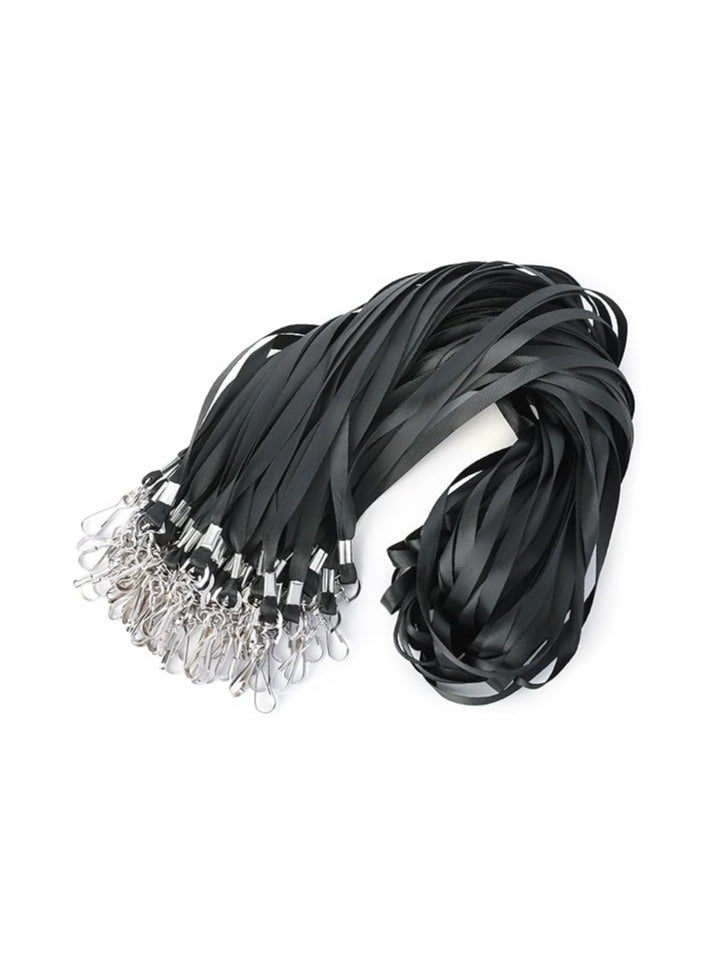 general 50 Pack Black Lanyard - Comfortable and Durable ID Badge Lanyard - 36 Inch with Swivel Hook, Security Badge Lanyard Neck Strap School Business Office Webbing - Image 1