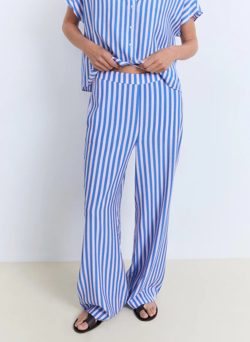MANGO Stripe-print straight trousers