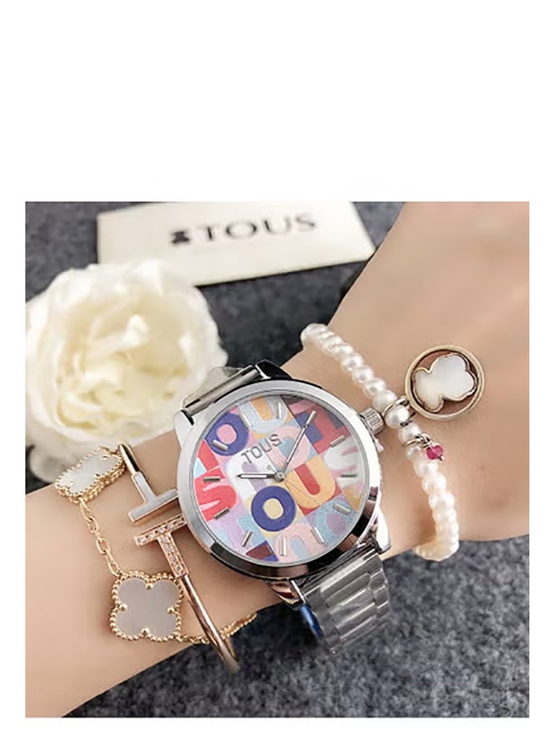 TOUS Fashionable Wristwatch with Colorful Alphabet Dial