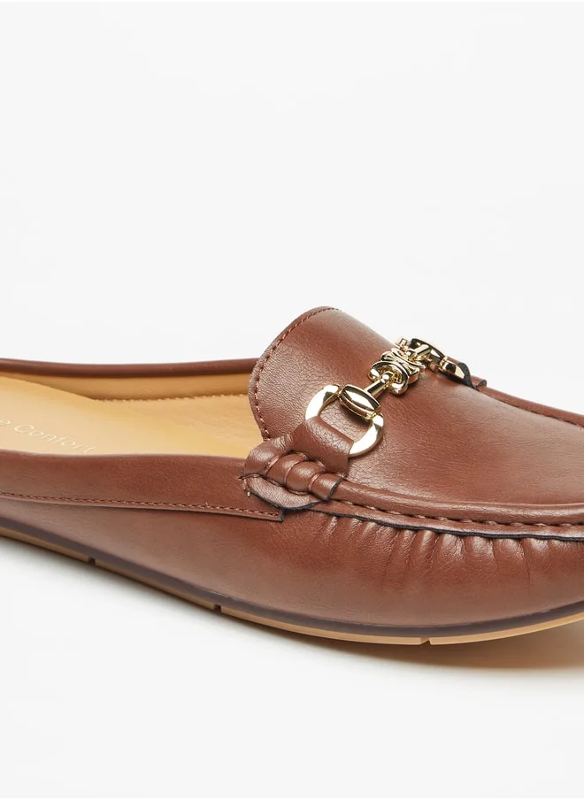 لو كونفورت Women's Solid Slip-On Mules
