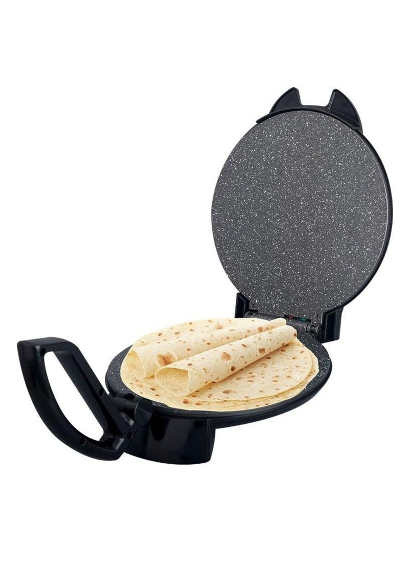 Generic - MATSU 10-Inch Electric Roti Maker – 1200W Non-Stick Chapati Press with Heavy-Duty Stainless Steel Body, Adjustable Temperature Control for Perfect Flatbreads, Dual Indicator Lights for Effortless Operation, Safety Lock for Secure Cooking, Easy to Clean Non-Stick Plates, and User Instruction Manual – 220-240V Home Kitchen Appliance for Fast, Healthy, and Homemade Rotis and Chapatis - Image 1