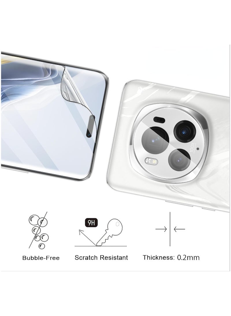 General Honor Magic6 Pro 5G Screen Protector, 2 Pack Flexible Screen Protector + 2 Pack Tempered Glass Camera Lens Protector, HD, Anti-Scratch  - Image 3