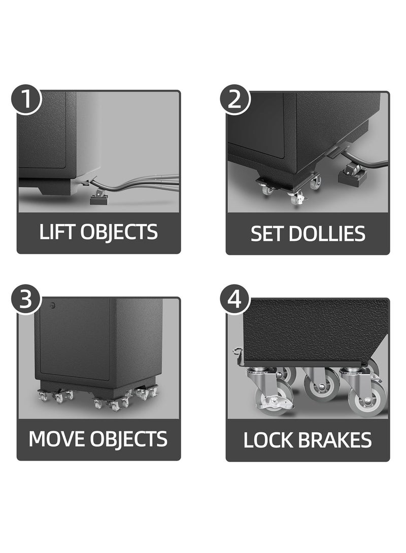 OHAHO Heavy-Duty Furniture Dolly with 5 Swivel Wheels - 1300Kg Capacity Steel Panel Movers Industrial-Grade Lifter Tool with Non-Slip Rubber & Locking Brakes for Hardwood/Concrete Floors  Furniture Moving System for Home/Office  - Image 5