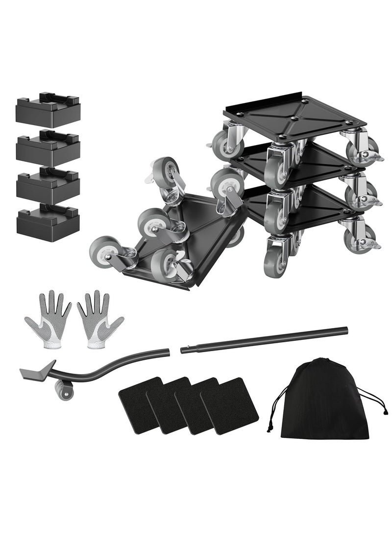 OHAHO Heavy-Duty Furniture Dolly with 5 Swivel Wheels - 1300Kg Capacity Steel Panel Movers Industrial-Grade Lifter Tool with Non-Slip Rubber & Locking Brakes for Hardwood/Concrete Floors  Furniture Moving System for Home/Office  - Image 1