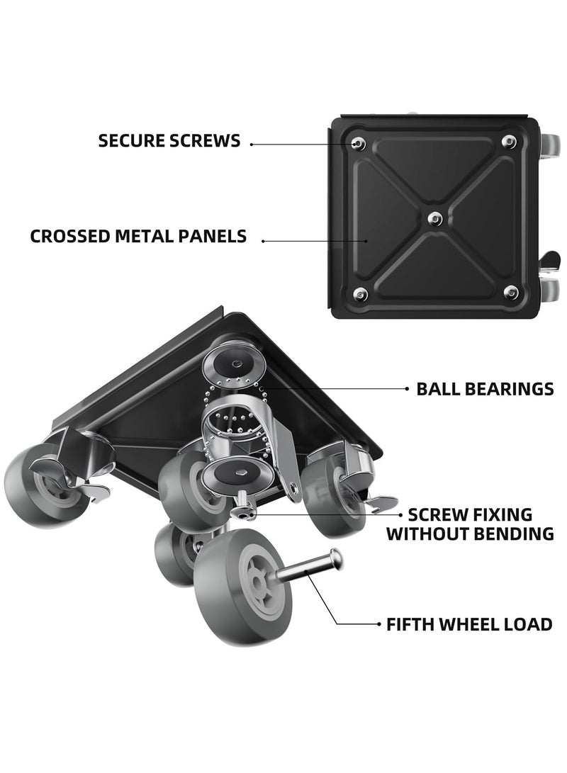 OHAHO Heavy-Duty Furniture Dolly with 5 Swivel Wheels - 1300Kg Capacity Steel Panel Movers Industrial-Grade Lifter Tool with Non-Slip Rubber & Locking Brakes for Hardwood/Concrete Floors  Furniture Moving System for Home/Office  - Image 4