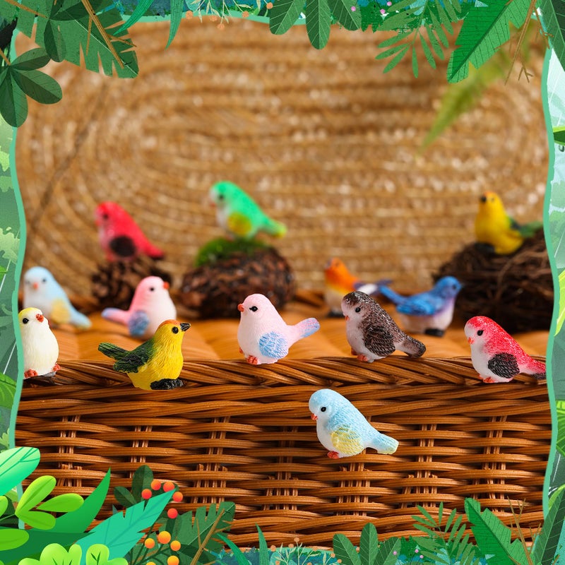 ZhouBoat 70 Pcs Mini Resin Birds Figurines - Miniature Birds, Tiny Resin Animals for Garden, Micro Landscape Ornaments, Cake Topper, Dollhouse Accessories - Image 5