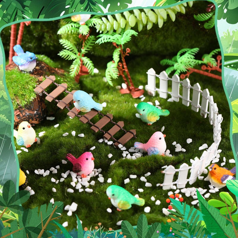 ZhouBoat 70 Pcs Mini Resin Birds Figurines - Miniature Birds, Tiny Resin Animals for Garden, Micro Landscape Ornaments, Cake Topper, Dollhouse Accessories - Image 3