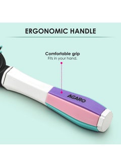 AGARO Classic Cushion Hair Brush With Strong & Flexible Nylon Bristles, Having Anti-Static Ball Tips, For Grooming, Straightening, Detangling Hair, Ideal For Men & Women, Cyan  - Image 5