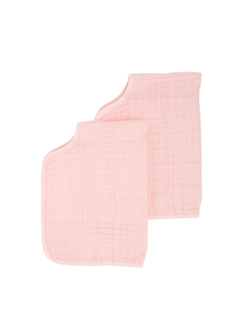 little unicorn - Cotton Muslin Burp Cloth 2 Pack Rose Petal - Image 1