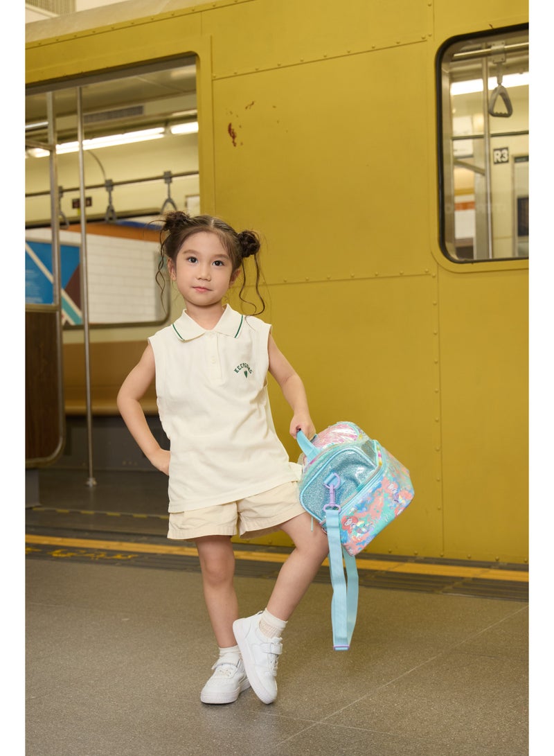VEST Teal Mermaid Scale Double Layer Kids Lunch Bag Portable Insulated Waterproof Bento Lunch Bag Kids Lunch Bag 17cm×26.5cm×17.5cm - Image 2