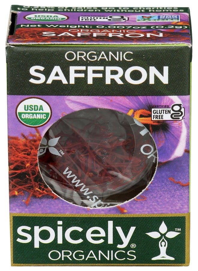 Spicely Organic Saffron 0.20 grams ecoBox Certified Gluten Free - Image 1