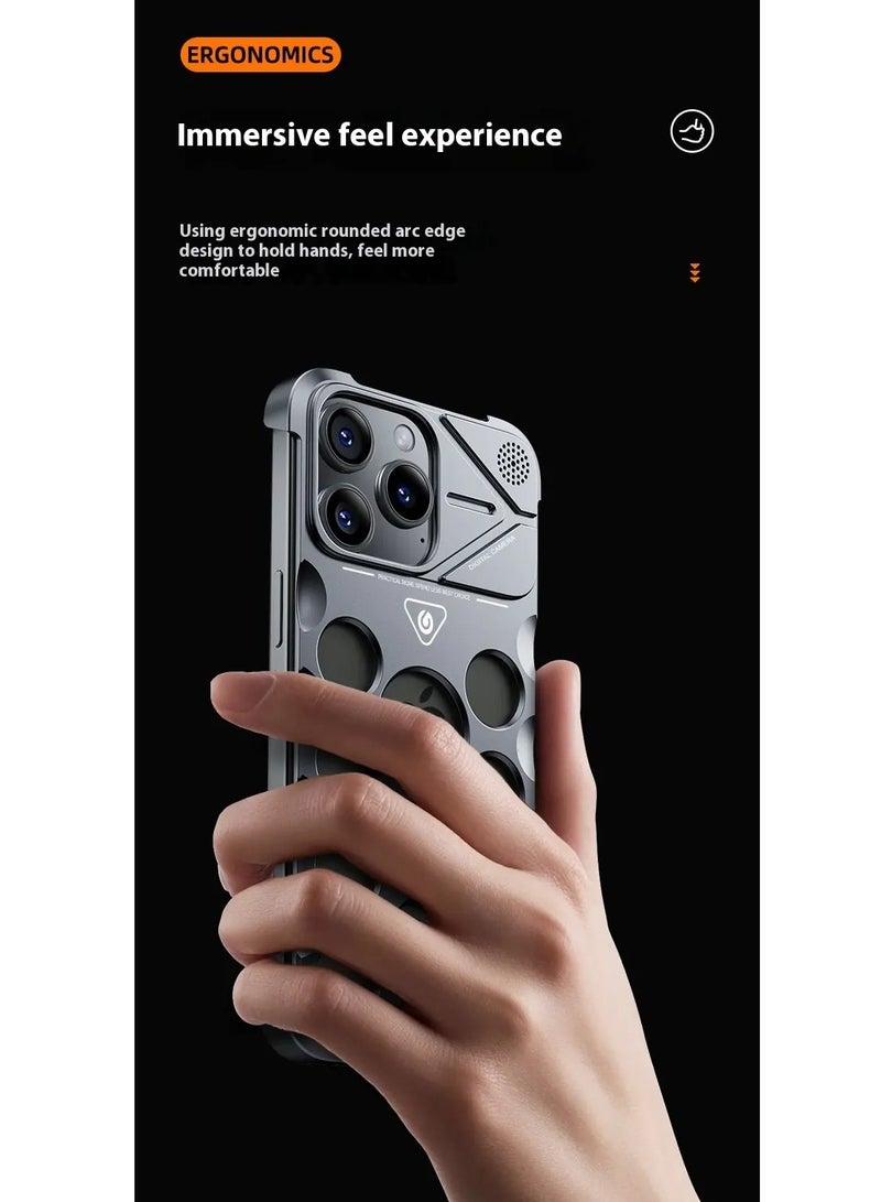 Apple iPhone 16 Pro Max Luxury Aromatherapy Aluminum Alloy Phone Case for iPhone 16 Pro Max | Frameless, Shockproof, Heat Dissipation Design for Ultimate Style & Protection - 2024  - Image 5