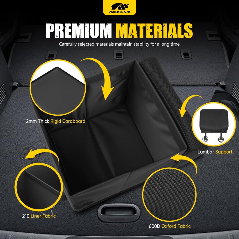 MIKKUPPA Car Seat Organizer & Lumbar Support - 33L Collapsible Front & Back Seat Organizer with Removable Back Support Pillow, Car Storage for SUV Auto Truck Van - Image 4