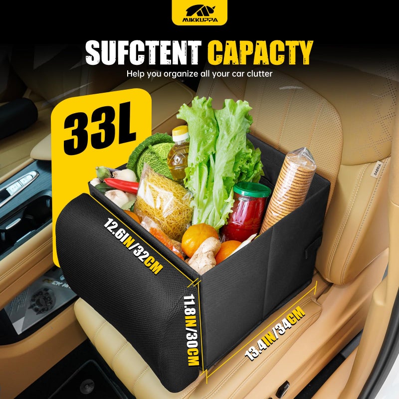 MIKKUPPA Car Seat Organizer & Lumbar Support - 33L Collapsible Front & Back Seat Organizer with Removable Back Support Pillow, Car Storage for SUV Auto Truck Van - Image 2