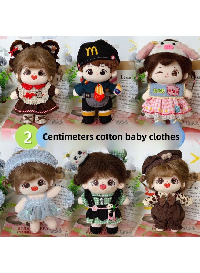 20cm Cotton Doll Dress Skirt Suit 20cm Doll Plush Toy Girl's Best Friend Gift-Specifications:20cm Cotton Doll Clothes-Color:HE-4