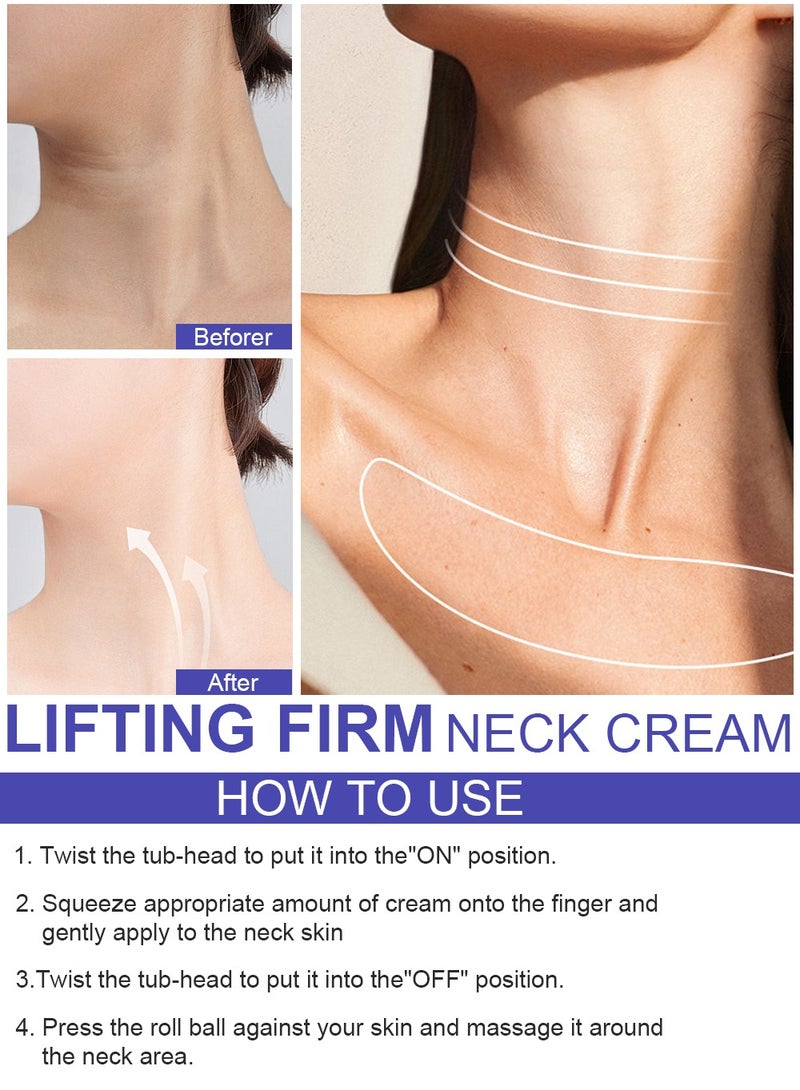ك أو إي سي كريم AH-8 لشد الرقبة للعناية بالبشرة المجعدة والجسم، كريم جديد لشد الرقبة مع أسطوانة، مرطب، لوشن شد البشرة، إصلاح العناية بالجسم التجميلي، 120 جرام - Image 5