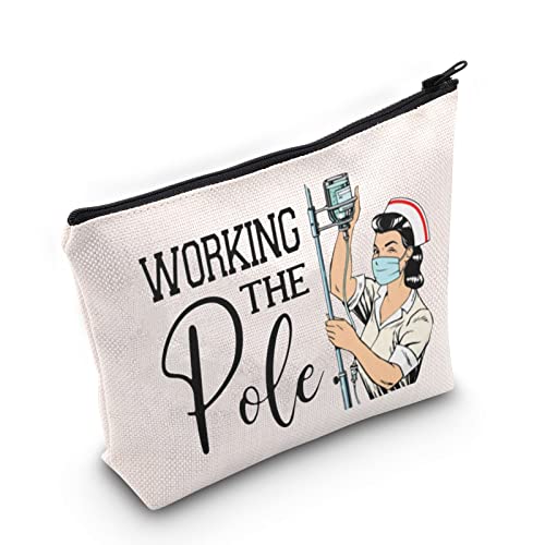 TOBGBE ER Nurse Gift Emergency Room Zipper Bag ICU Nurse Gift Appreciation Makeup Bag Nurse Graduation Gift Working The Pole - Image 2