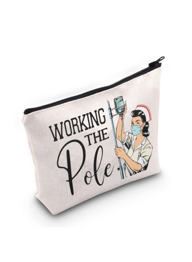TOBGBE ER Nurse Gift Emergency Room Zipper Bag ICU Nurse Gift Appreciation Makeup Bag Nurse Graduation Gift Working The Pole - Image 3