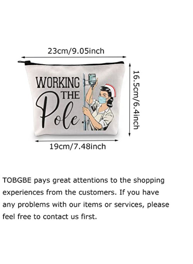 TOBGBE ER Nurse Gift Emergency Room Zipper Bag ICU Nurse Gift Appreciation Makeup Bag Nurse Graduation Gift Working The Pole - Image 4