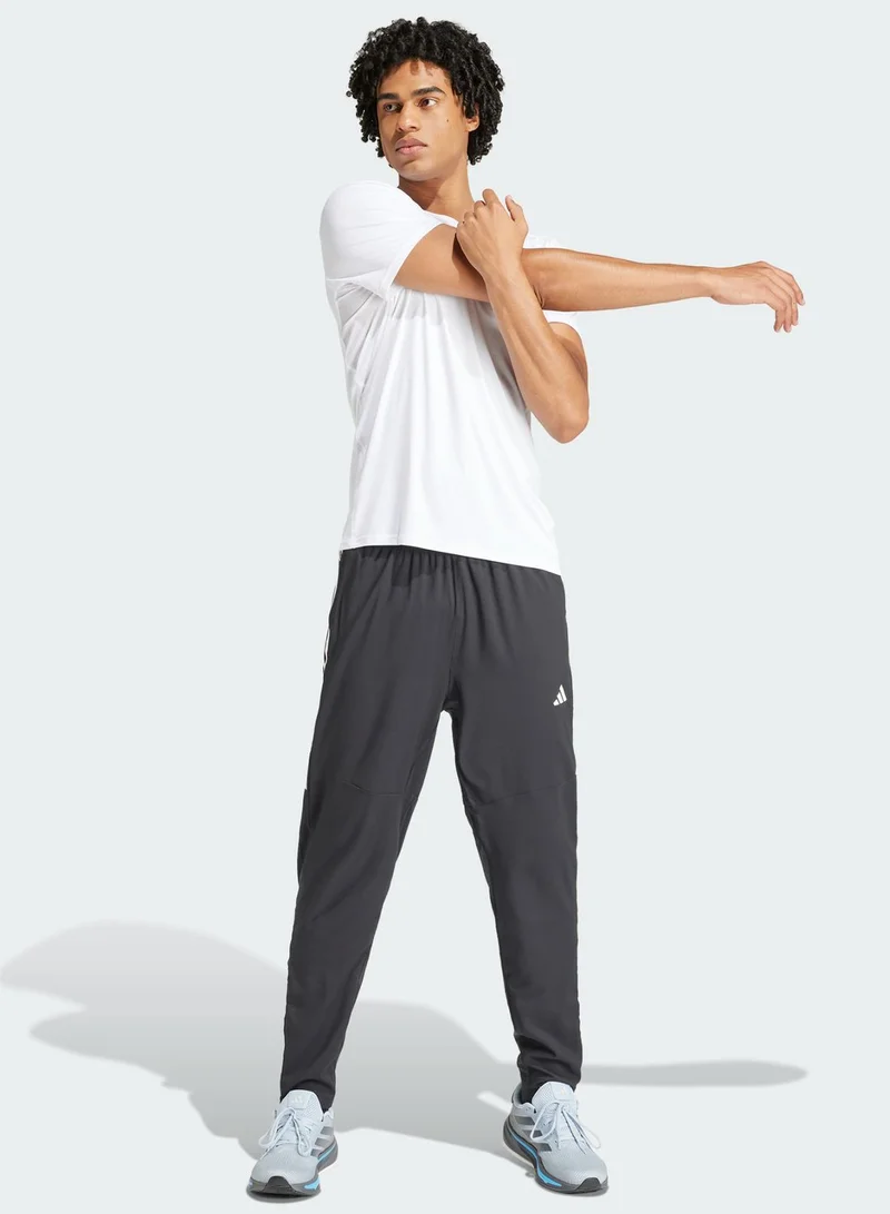 adidas بنطال رياضي أون ذا ران مزين بثلاثة خطوط
