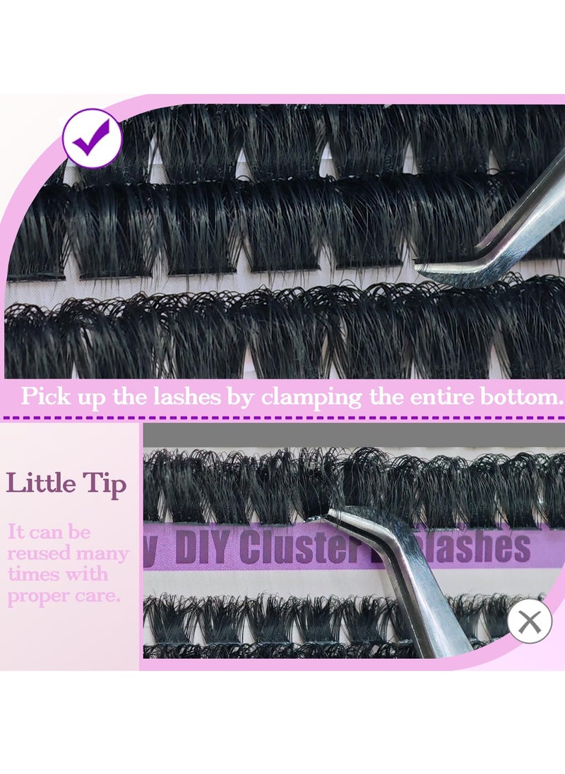 FLYROAD - False Eyelashes Extensions Volume 60D 80D 100D 10-18MM Eyelash Clusters D Curl Cluster Lashes 270pcs 10mm 12mm 14mm 16mm 18mm Thin Band Natural Eye False Eyelashes - Image 1