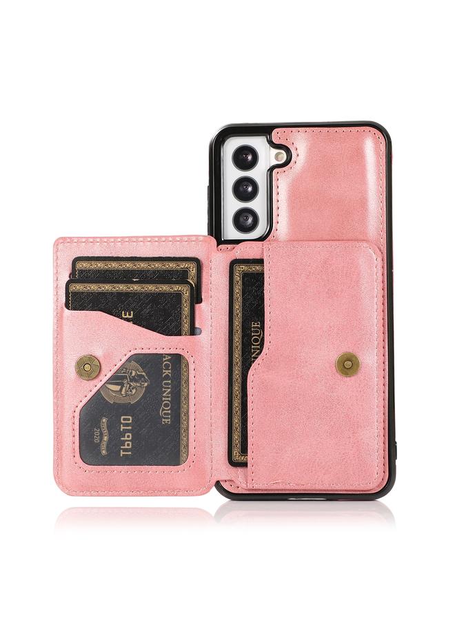 اس-توب جراب لهاتف Samsung Galaxy S21+ 5G جراب هاتف مغناطيسي من جلد العجل مع حقيبة بطاقات من البولي يوريثان - Image 4