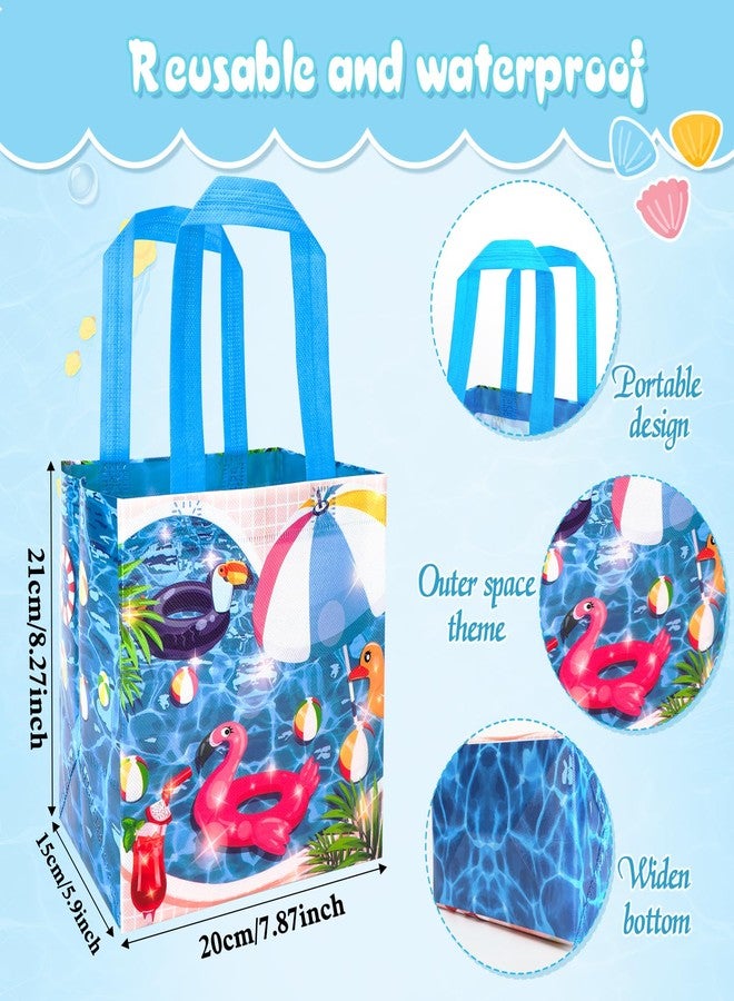 HOWAF 12pcs Pool Party Gift Bags, Summer Pool Party Non Woven Bags for Beach Party Hawaii Party Decoration Supplies, Pool Birthday Candy Bags Pool Party Treat Bags Summer Party Goodie Bags - Image 2