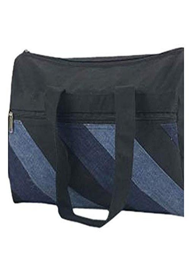 Craftinence Upcycled Denim Duffel Bag-Blue- Travel Bag for Men & Women - Image 1