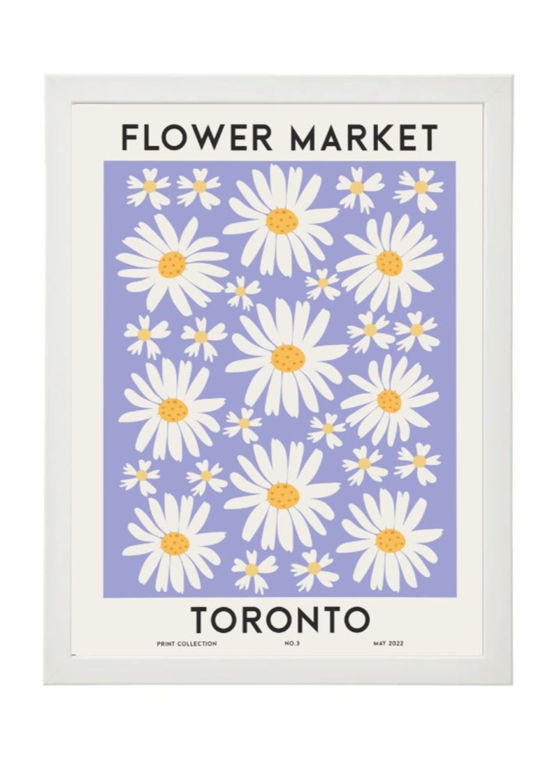 Boomah Accessories Flower Market Toronto Colorful Botanical Art Poster with Frame 30x40cm 