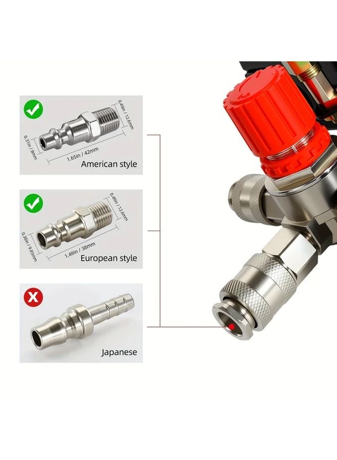 1 Pc Compressor Pressure Switch Control Valve 90 120 PSI Pressure Regulator With Gauge - Image 5
